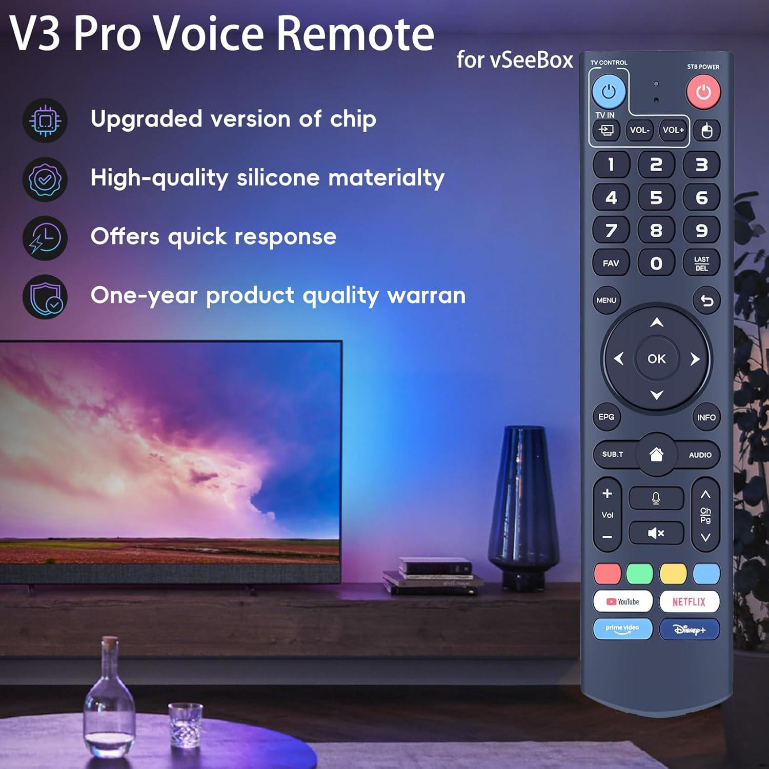 Backlit Voice Remote Control