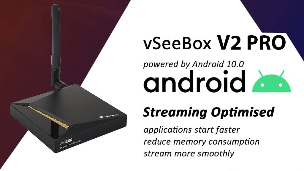 V2 Register Box vSeeBox V2 Pro Fully-Loaded 8k Android TV 10 IPTV Stream Box, Voice Co ...